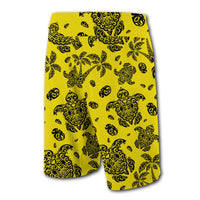 Hawaii Polynesian Turtle Palm And Sea Pebbles Yellow - Polynesian Pride