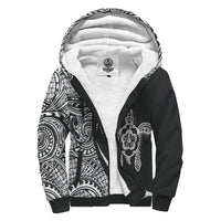 Hawaii Turtle White Polynesian Sherpa Hoodie - Circle Style White - Polynesian Pride