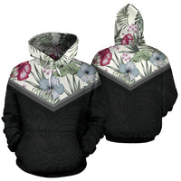 Vintage Hawaii Hibiscus Hoodie Unisex Black - Polynesian Pride
