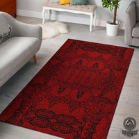 Polynesian Red Area Rug Black - Polynesian Pride