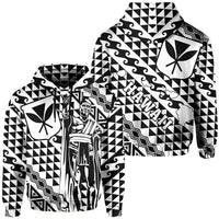 Hawaii Hoodie King Kakau Kanaka White Unisex White - Polynesian Pride