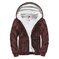 Polynesian Patterns Sherpa Hoodie - Red Style - Polynesian Pride