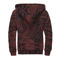 Polynesian Patterns Sherpa Hoodie - Red Style - Polynesian Pride
