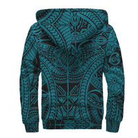 Polynesian Patterns Sherpa Hoodie - Blue Style - Polynesian Pride