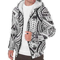 Polynesian Patterns Sherpa Hoodie 06 White - Polynesian Pride