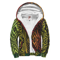 Polynesian Patterns Sherpa Hoodie - Reggae Color Style 01 - Polynesian Pride