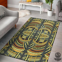 Polynesian Yellow Area Rug Black - Polynesian Pride