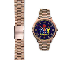 Cook Islands Coat Of Arms Rose Gold Watch - Polynesian Pride