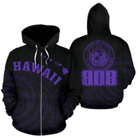 Hawaii Polynesia Hoodie Violet Tatau Style Unisex Violet - Polynesian Pride