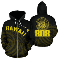 Hawaii Polynesia Hoodie Yellow Tatau Style Unisex Yellow - Polynesian Pride