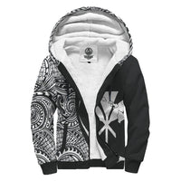 Kanaka Hawaii Map White Polynesian Sherpa Hoodie - Circle Style AH White - Polynesian Pride