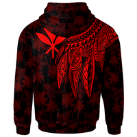 Polynesian Hawaii Kanaka Maoli Hoodie Polynesian Wings (Red) - Polynesian Pride