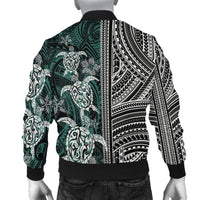 Polynesian Bomber Jacket - Turtle With Ethnic Motives And Floral Elements - LT20 - Polynesian Pride