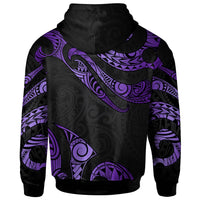 Yap Polynesian Custom Zip Hoodie Polynesian Tattoo Purple Version - Polynesian Pride