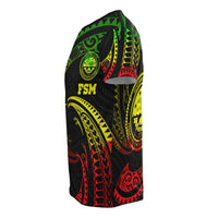 Federated States of Micronesia All Over T Shirt Reggae Tribal Wave - Polynesian Pride