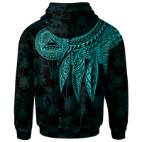 American Samoa Hoodie Polynesian Wings (Turquoise) - Polynesian Pride