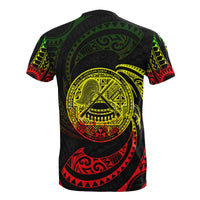 American Samoa Polynesian Custom T Shirt Reggaee Tribal Wave - Polynesian Pride