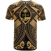 Guam Polynesian T Shirt Guam Gold Seal with Polynesian Tattoo - Polynesian Pride