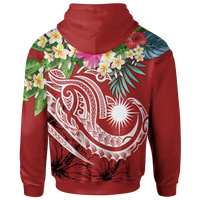 Marshall Islands Polynesian Hoodie Summer Plumeria (Red) - Polynesian Pride