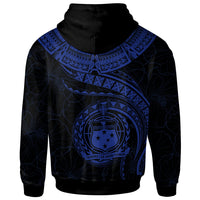 Polynesian Samoa Custom Hoodie Samoan Waves (Blue) - Polynesian Pride