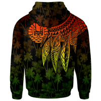 Tahiti Custom Zip up Hoodie Polynesian Wings (Reggae) - Polynesian Pride