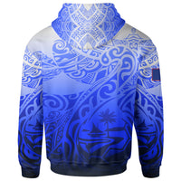 Guam Polynesian Zip up Hoodie Tribal Tattoo With Seal - Polynesian Pride