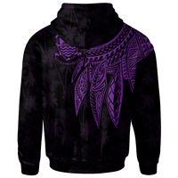 Tuvalu Hoodie Polynesian Wings (Purple) - Polynesian Pride