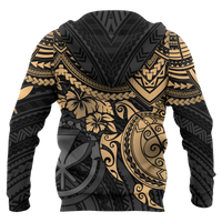 Polynesian Hawaii Hoodie Gold Turtle - Polynesian Pride