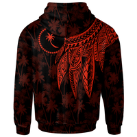Chuuk Zip up Hoodie Polynesian Wings (Red) - Polynesian Pride