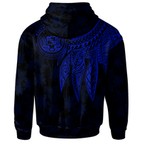 Polynesian Hawaii Zip up Hoodie Polynesian Wings (Blue) - Polynesian Pride