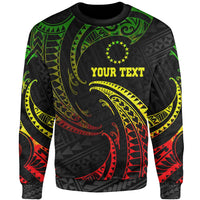 Cook Islands Polynesian Custom Personalised Sweater - Reggae Tribal Wave Unisex Reggae - Polynesian Pride