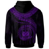 Polynesian Samoa Zip up Hoodie Samoan Waves (Purple) - Polynesian Pride