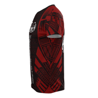 Marquesas Islands T Shirt Marquesas Islands Tiki Face Tattoo Red Style - Polynesian Pride