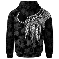 Cook Islands Custom Zip up Hoodie Polynesian Wings (White) - Polynesian Pride