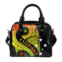 Papua New Guinea Shoulder Handbag - PNG Bird And Polynesian Decorative Pattern - Polynesian Pride