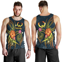 Pohnpei Polynesian Men's Tank Top - Legend of Pohnpei (Blue) - Polynesian Pride