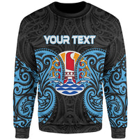 Tahiti Polynesian Custom Personalised Sweater - Spirit Style Blue Unisex Blue - Polynesian Pride