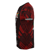 Fiji T Shirt Fijian Coat of Arms Polynesian Tattoo Red Style - Polynesian Pride