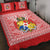 (Custom Personalised) Tonga Pattern Quilt Bed Set Coat of Arms - Red and White LT4 - Polynesian Pride