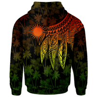 Marshall Islands Zip up Hoodie Polynesian Wings (Reggae) - Polynesian Pride