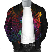 Solomon Islands Men's Bomber Jacket - Butterfly Polynesian Style - Polynesian Pride