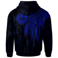 Tahiti Hoodie Polynesian Wings (Blue) - Polynesian Pride