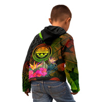 Federated States of Micronesia Polynesian Hoodie Hibiscus and Banana Leaves - Polynesian Pride