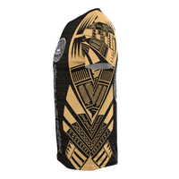 American Samoa T Shirt American Samoan Seal Polynesian Tattoo Gold Style - Polynesian Pride