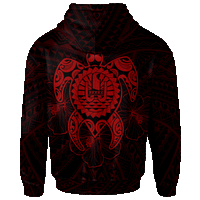 Tahiti Polynesian Hoodie Vintage Polynesian Turtle (Red) - Polynesian Pride