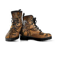 Celtic Dragon Leather Boots - Celtic Dragon With Cross Vintage Style - Polynesian Pride
