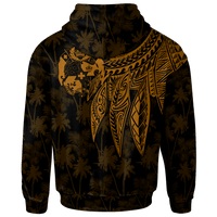 Tonga Zip up Hoodie Polynesian Wings (Golden) - Polynesian Pride
