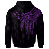 Kosrae Custom Zip up Hoodie Polynesian Wings (Purple) - Polynesian Pride