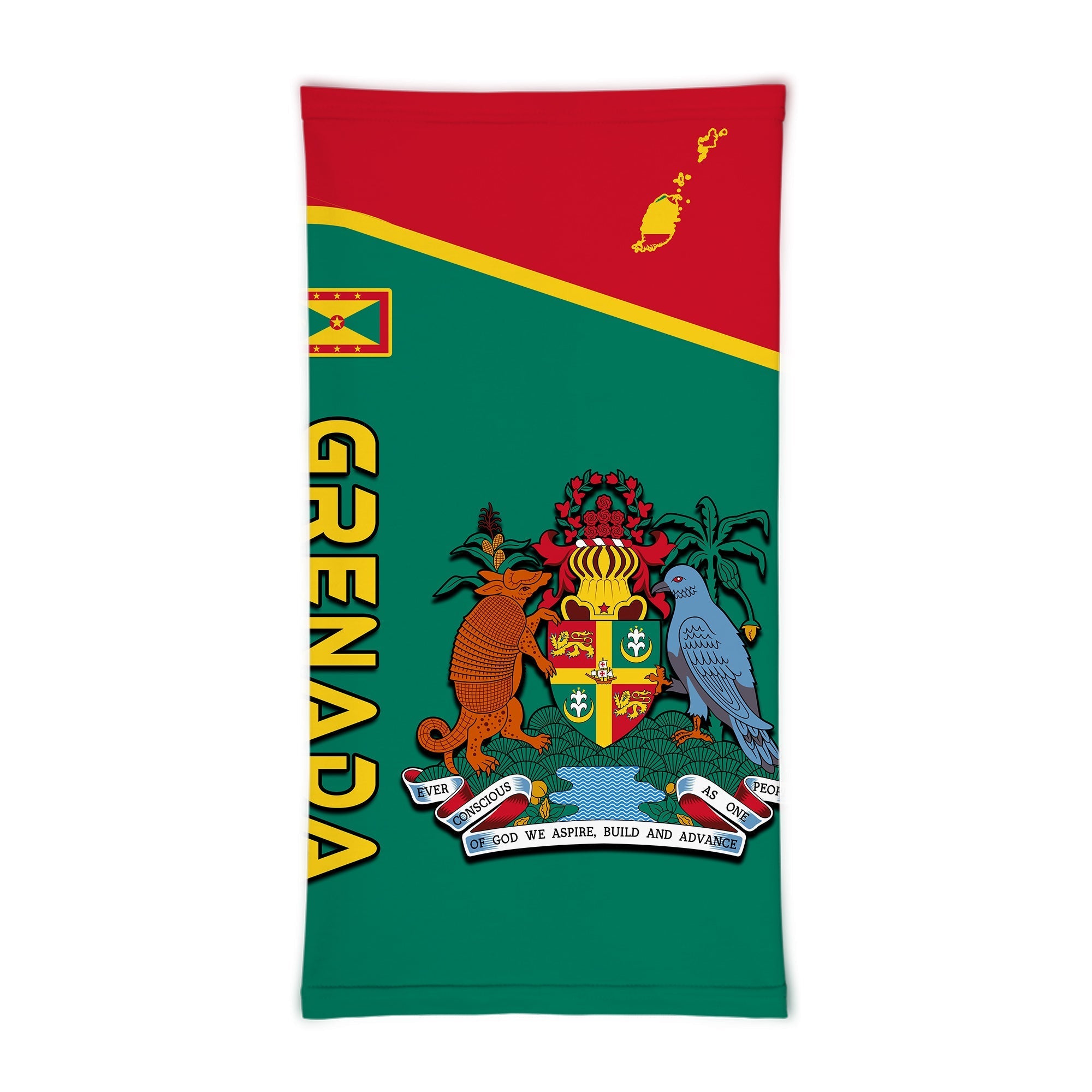 Grenada Bandana Coat of Arms and Map Impressive LT13 One Size Art - Polynesian Pride