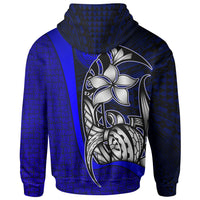 American Samoa Polynesian Hoodie Blue Turtle with Hook - Polynesian Pride